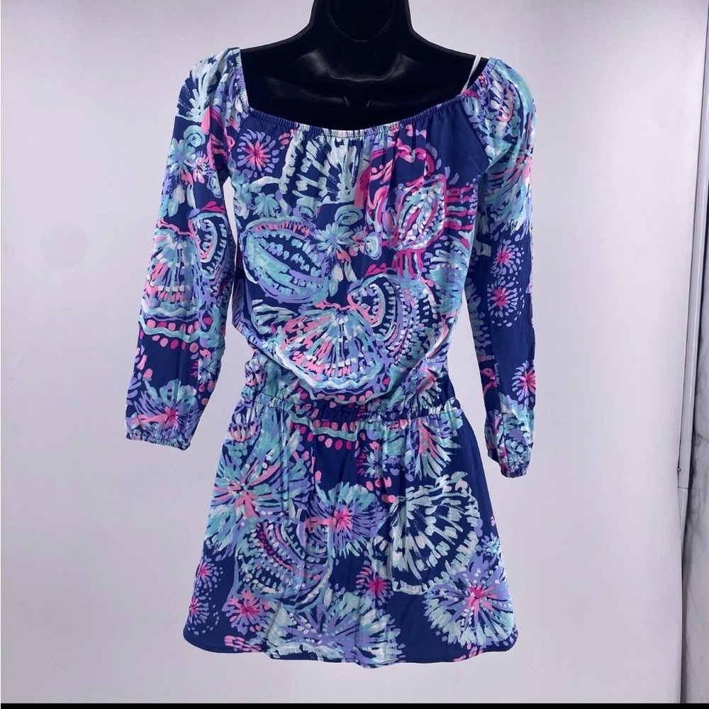 Lilly Pulitzer Off-Shoulder cotton stretch skort romper dress size XS